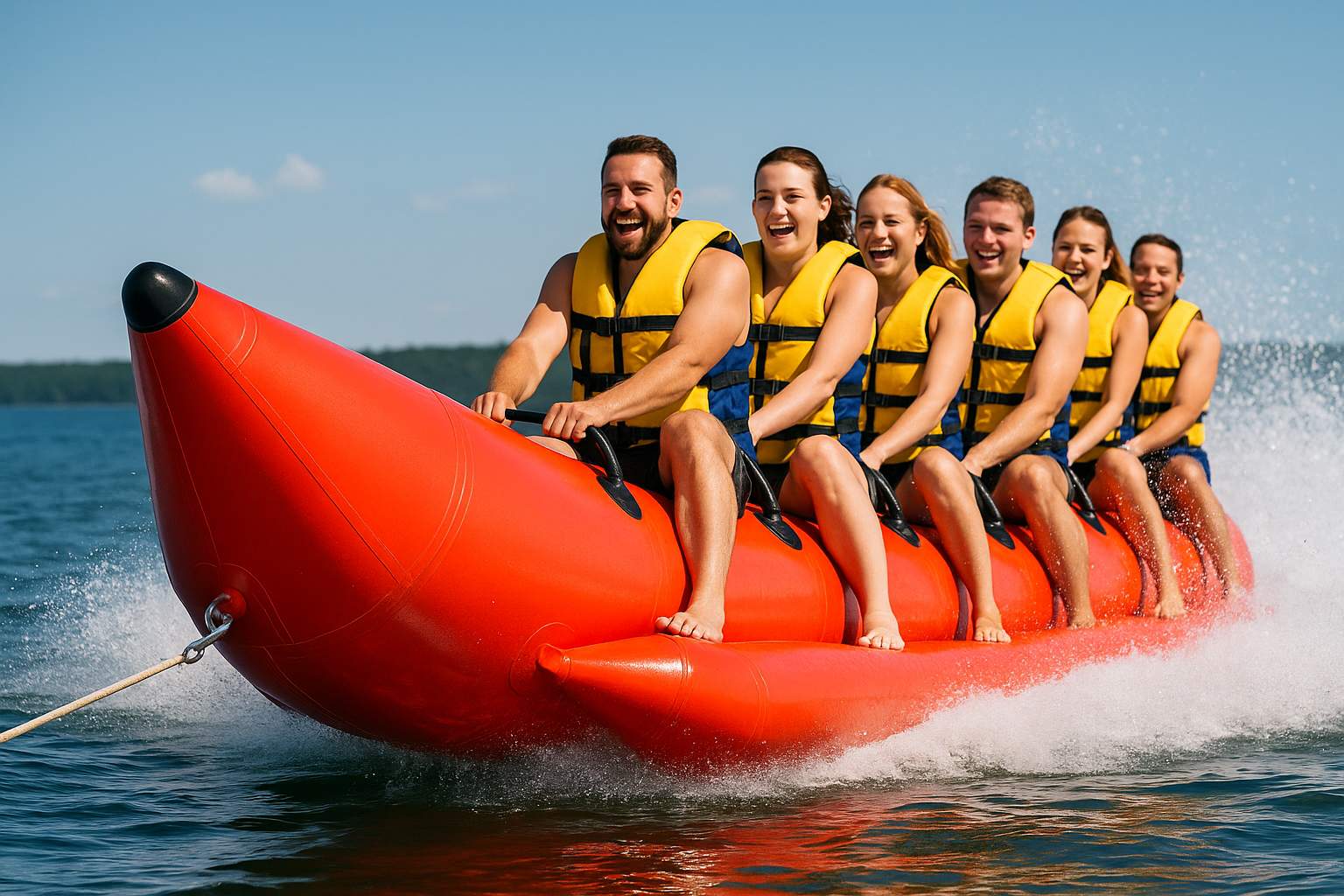 Буксируемый водный аттракцион банан за катером