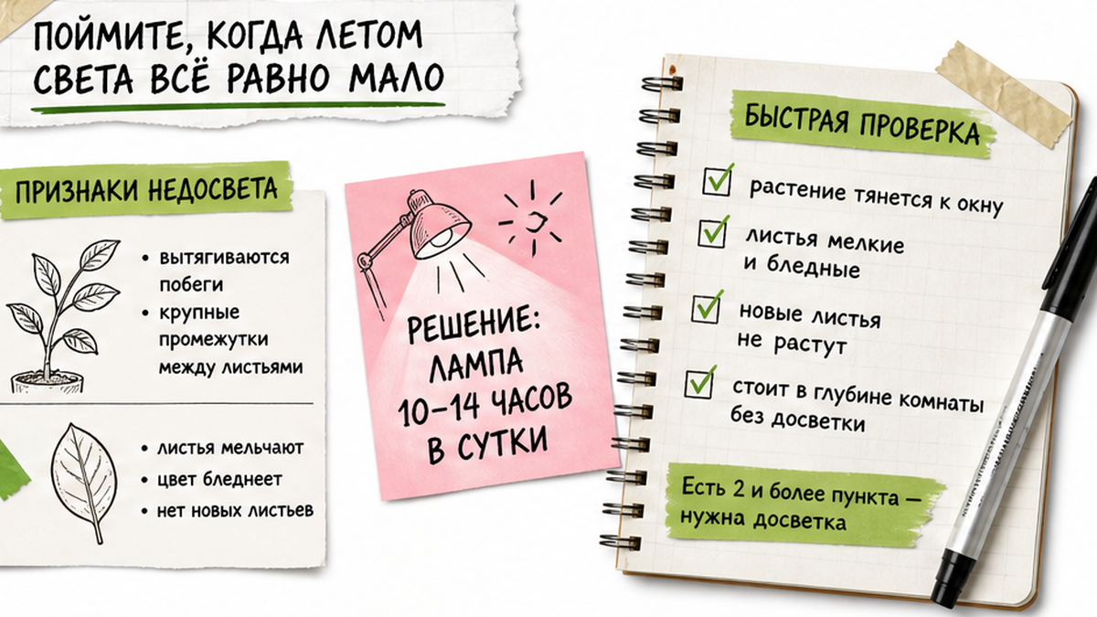 Чек-лист: когда нужна фитолампа летом