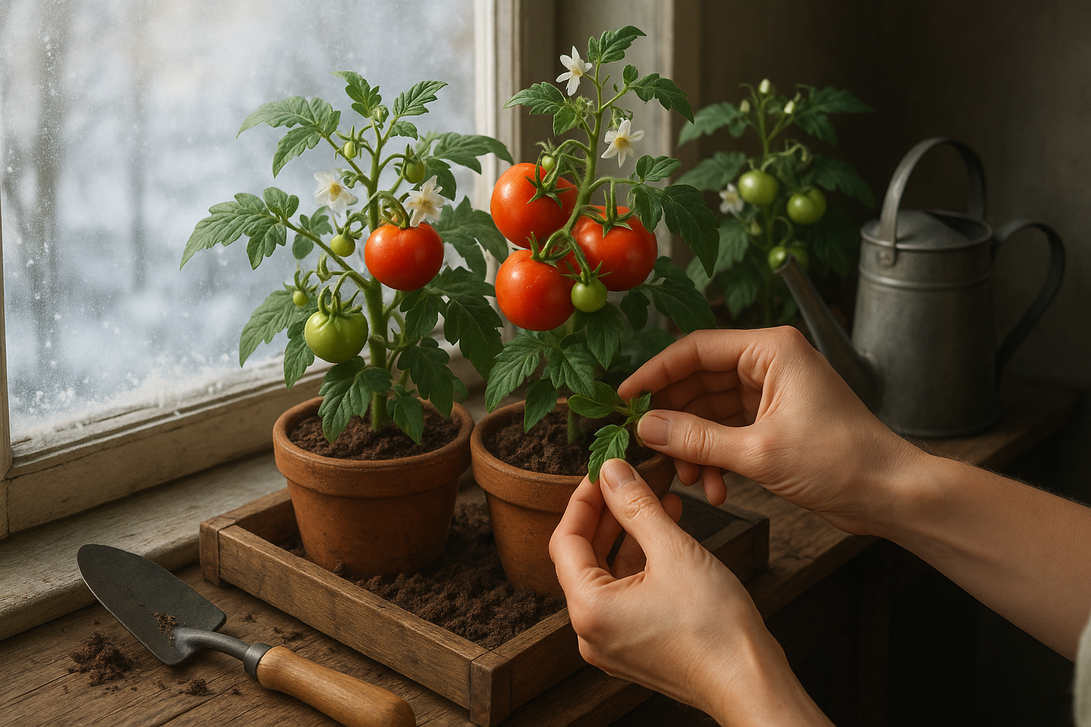 Томаты на подоконнике зимой