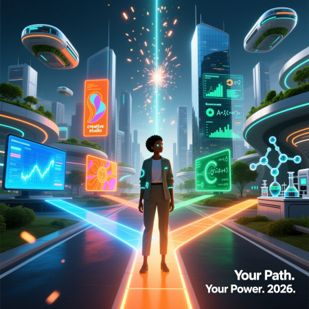 <img src="career-choice-2026-youth-paths.jpg" alt="Career choice 2026 youth professional paths crossroads self-discovery proforientation IT business">