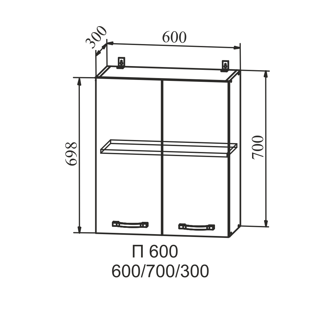 Шкаф верхний Тито п 600