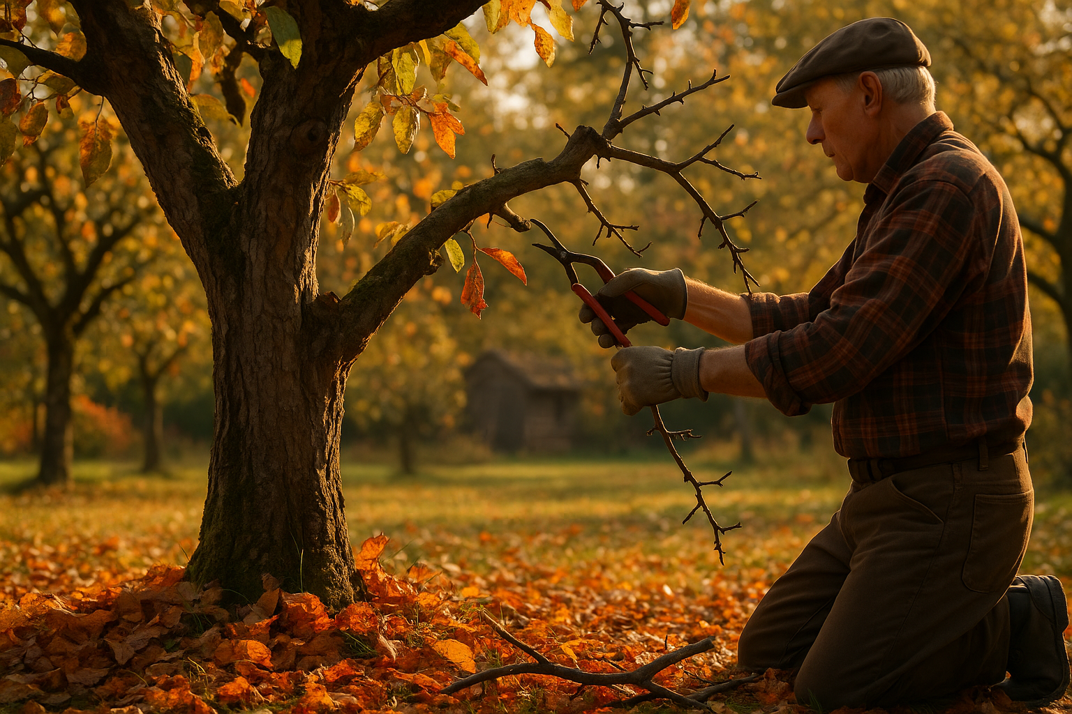 Омолаживающая обрезка старой яблони весной с использованием садового вара для заживления срезов