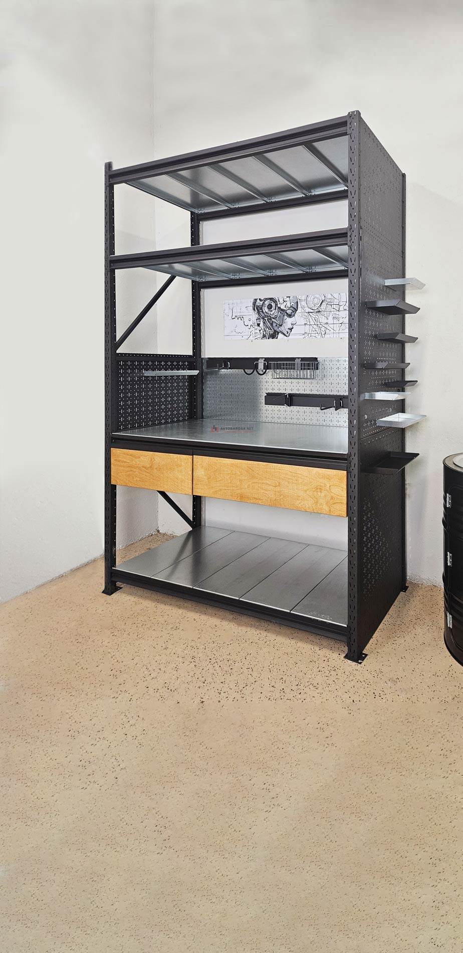 Верстак-стеллаж. Описание и фото