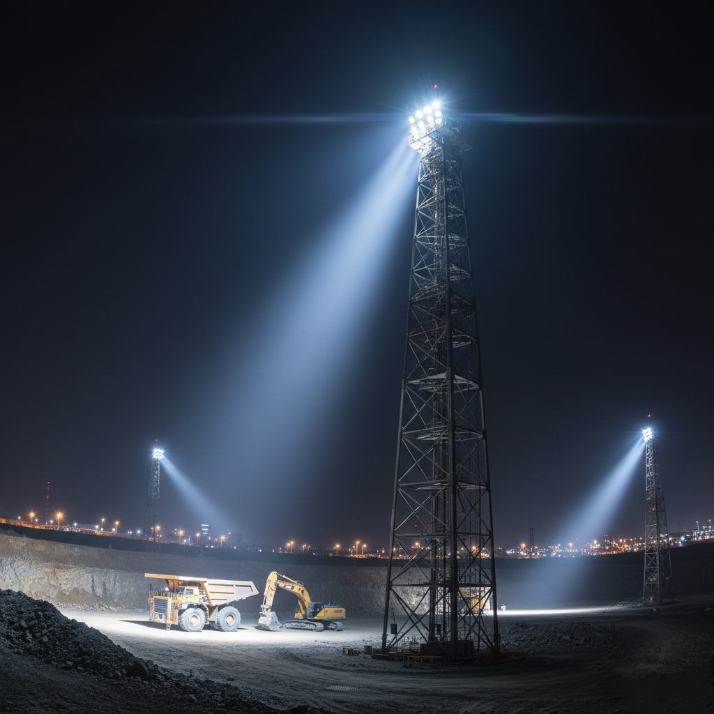 Реальное применение: Обеспечение нормативного освещения карьера для безопасности работы 24/7.