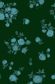 Зеленый, средние голубые цветы