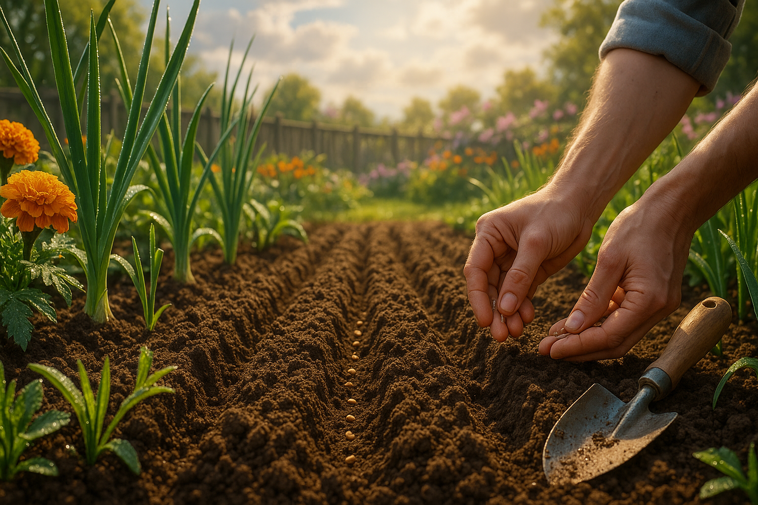 Весенние овощи на грядке после посадки &mdash; здоровый урожай
