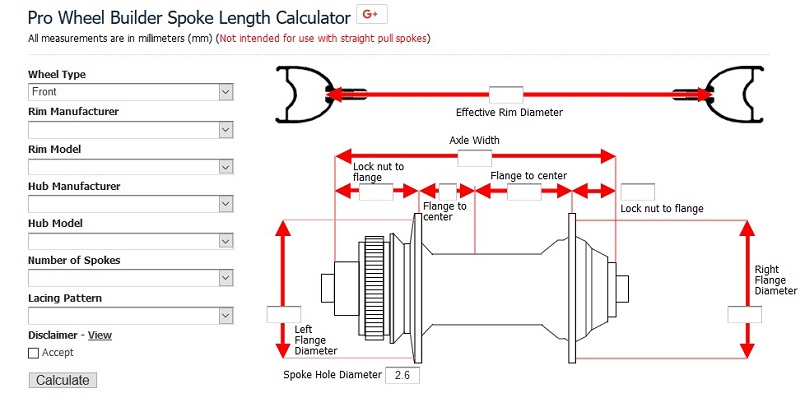Pro Wheel Builder Spoke Length Calculator
