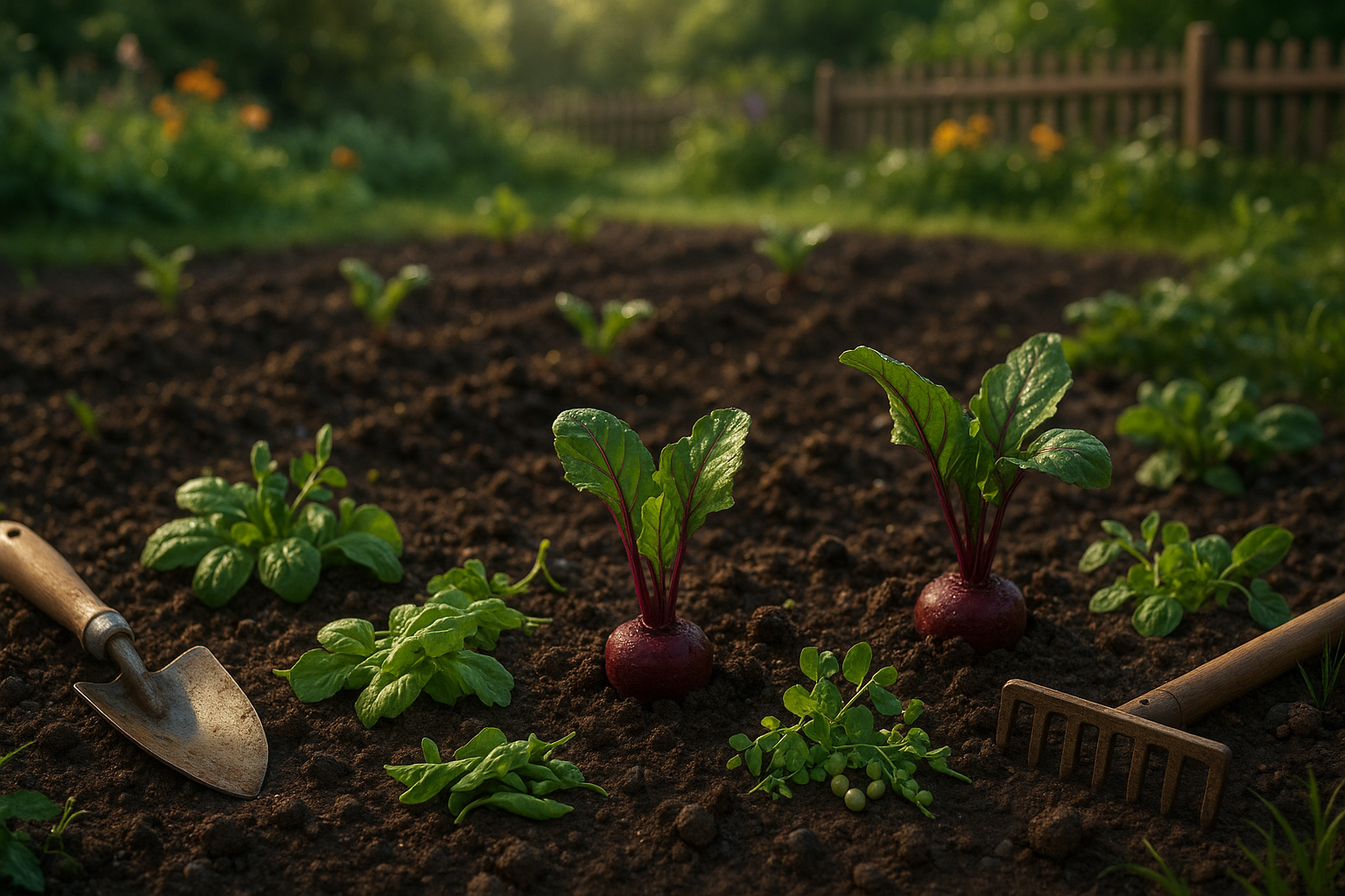 Весенние овощи на грядке после посадки &mdash; здоровый урожай