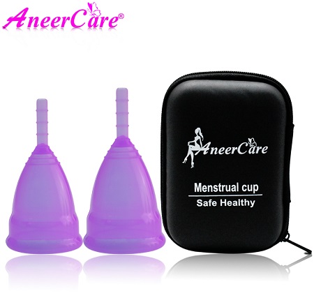 Набор менструальных чаш AneerCare, Фиолетовый, Стебель