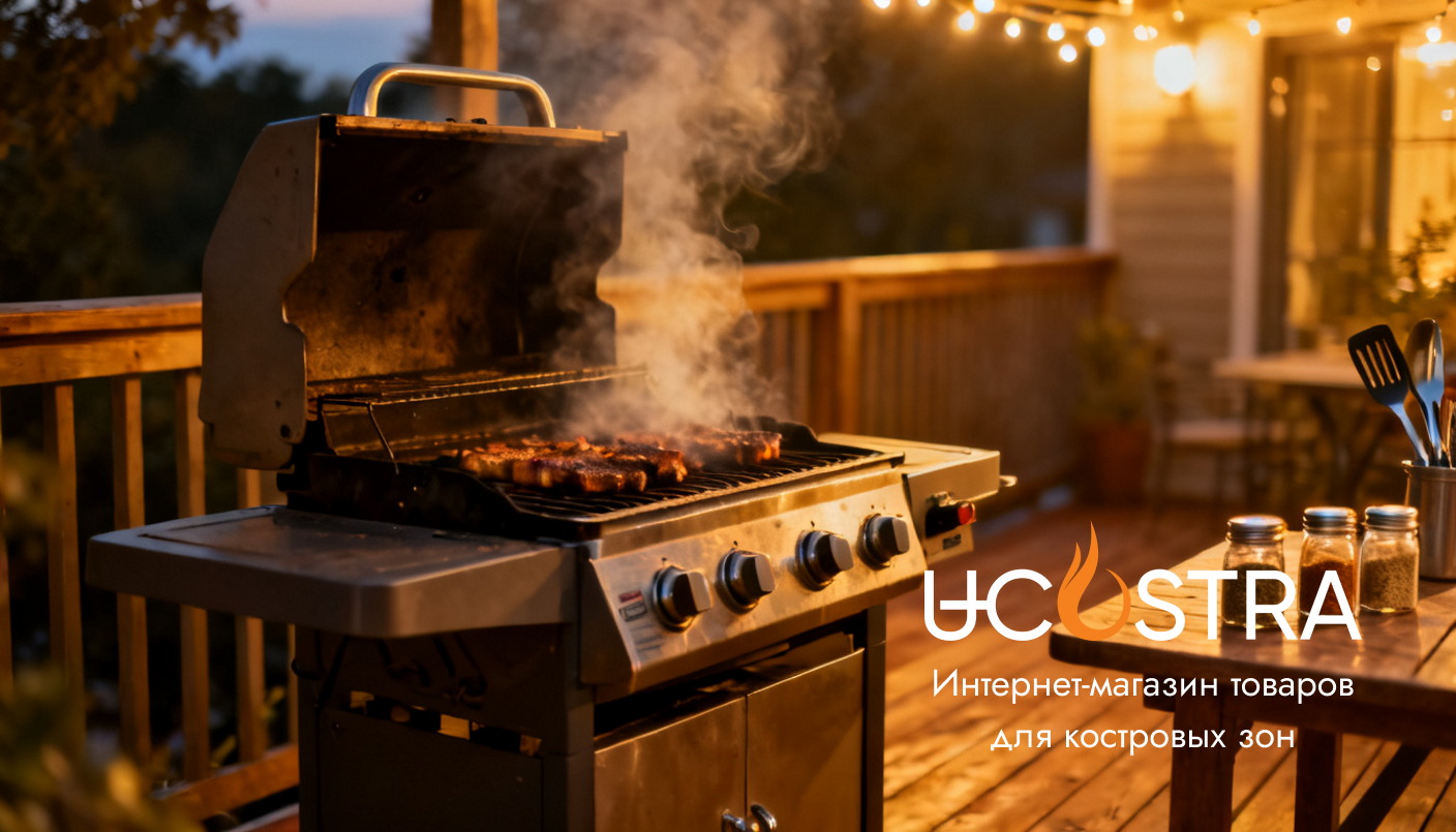 газовый гриль на террасе