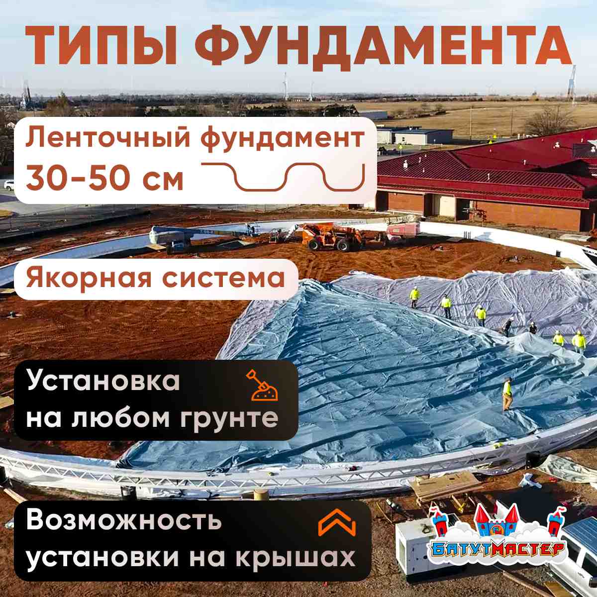 Типы фундаментов воздухоопорных сооружений