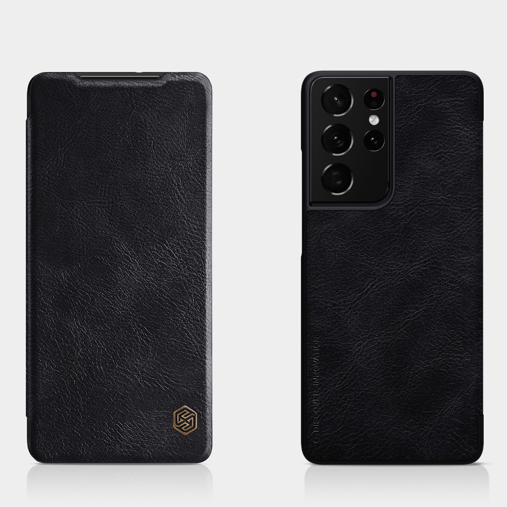 ✓ Кожаный чехол книжка от Nillkin для смартфона Samsung Galaxy S21 Ultra,  серия Qin Leather, черный цвет - купить по отличной цене 🤑 в интернет  магазине caseport в Москве и СПб