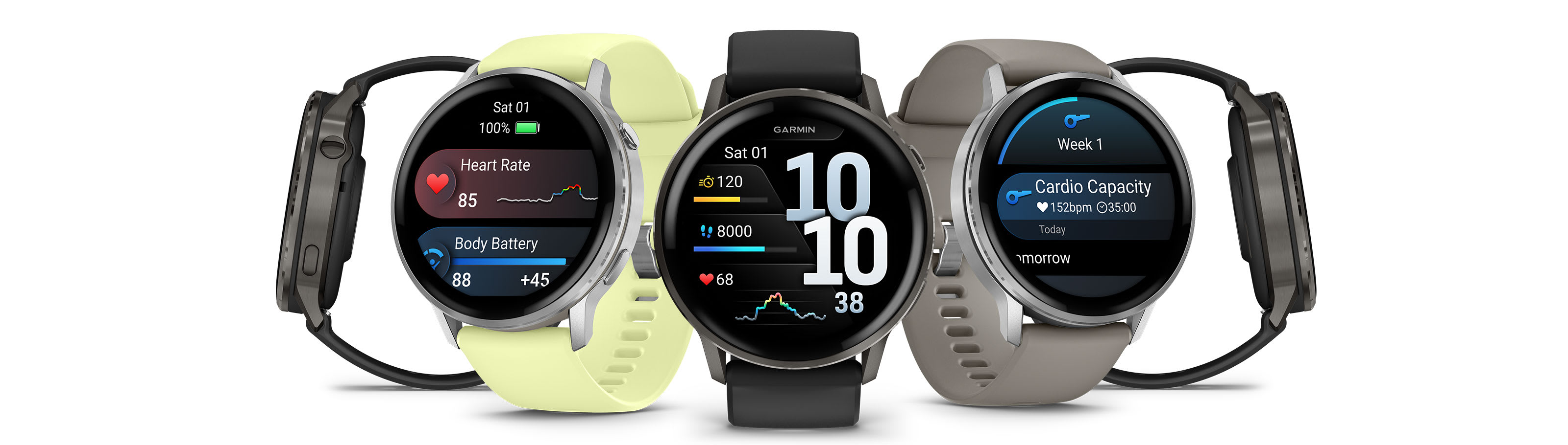 Умные часы Garmin Venu 4 - 45мм Silver with Citron Silicone band: официальное изображение