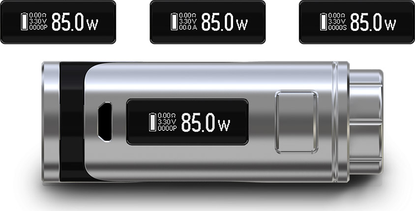 iStick Pico 25 оснащен большим 0.91-дюймовым экраном