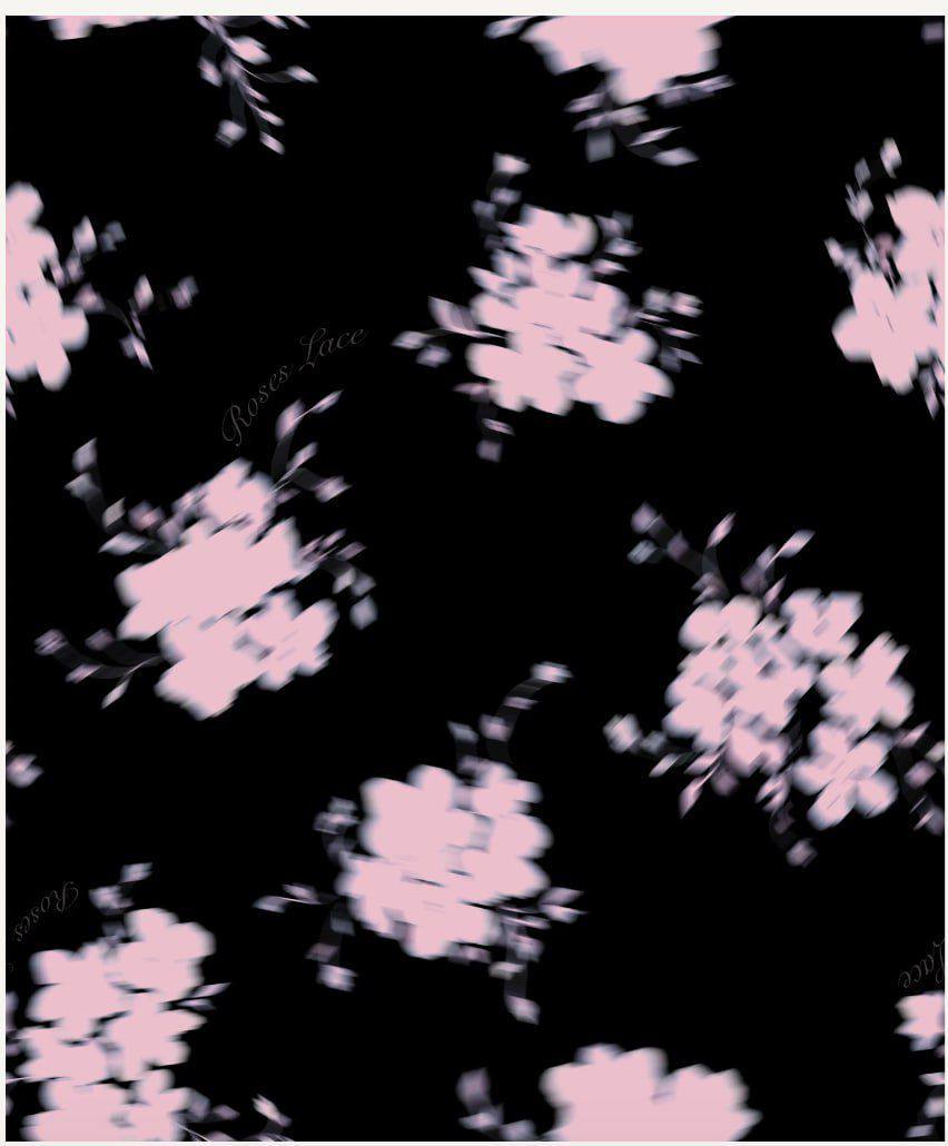 Черный, средне-розовые цветы