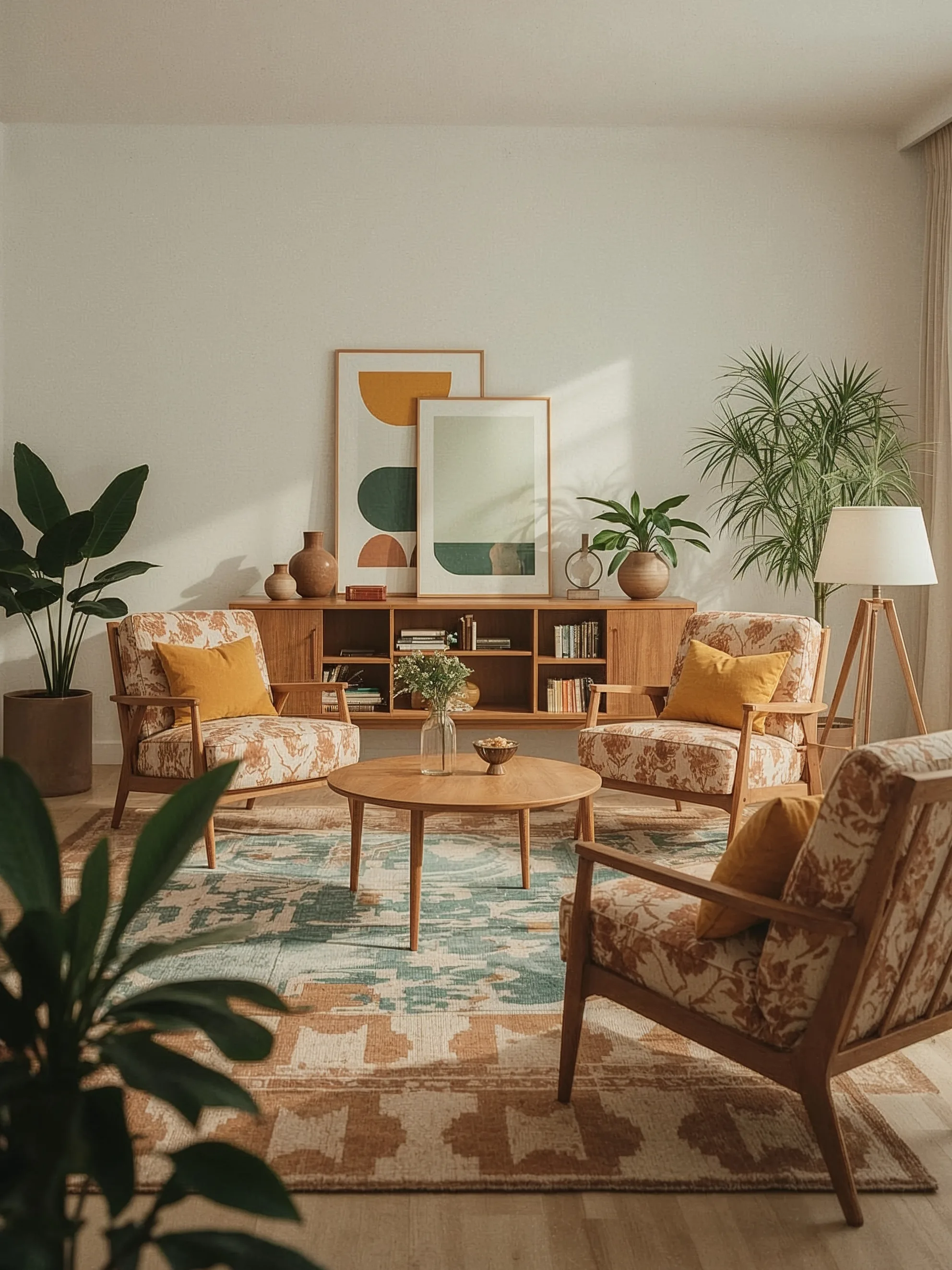 Mid-century modern в повседневном интерьере: простые формы, ностальгия по 80-м и акцент на стене — настенные часы WOODandROOT