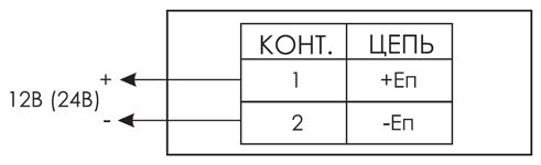 Схема подключения для светового табло 12В/24В -IP55 ЛЮКС-12 НИ / ЛЮКС-24 НИ (наружного исполнения)