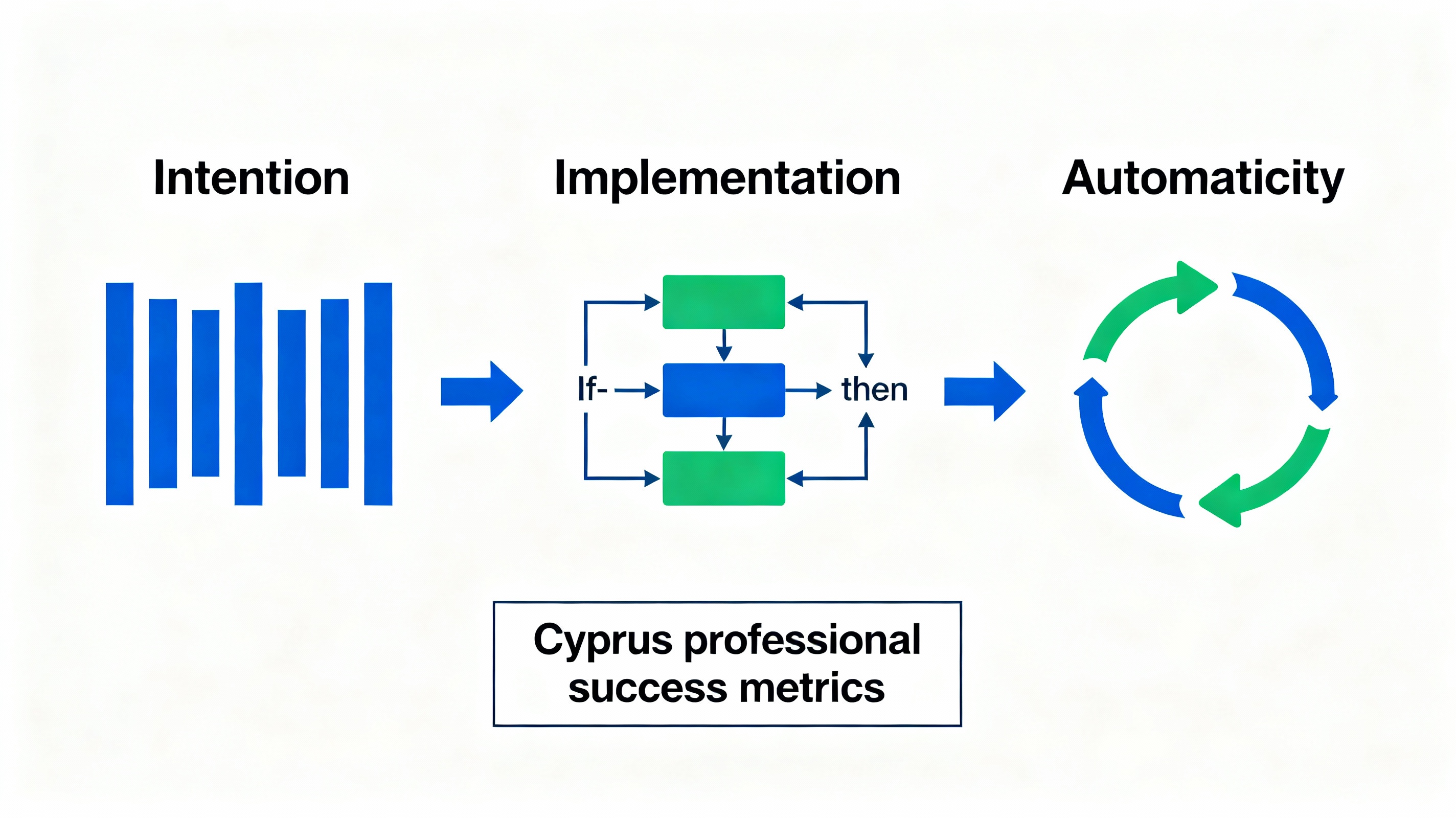 <img src="implementation-intentions-intention-to-action-framework.jpg" alt="Implementation intentions habit stacking framework intention action automaticity behavior change">