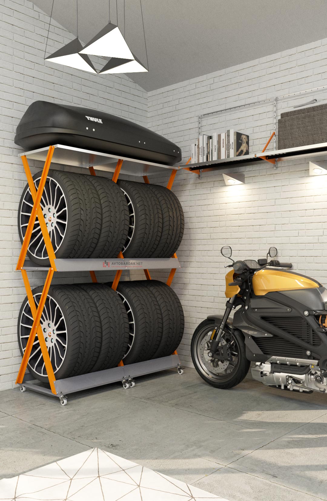 Описание системы модульных Х образных стеллажей для хранения колес