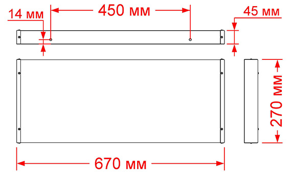 Габаритные размеры плафона СС-111В судового светильника