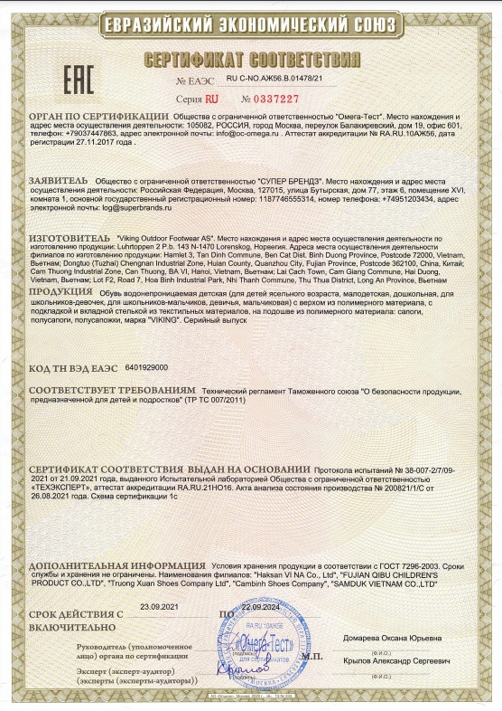 Сертификат Viking 1.1