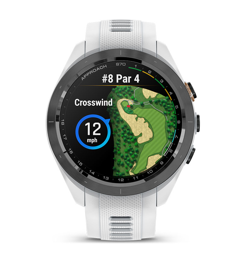 Умные часы Garmin Approach S70 (42 мм) с черным керамическим безелем и серым ремешком: БОЛЕЕ 43 000 КАРТ ПОЛЕЙ
