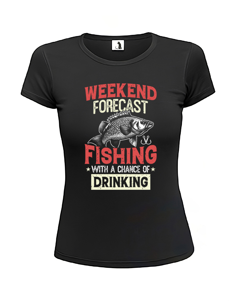 Футболка женская про рыбалку Weekend Fishing приталенная