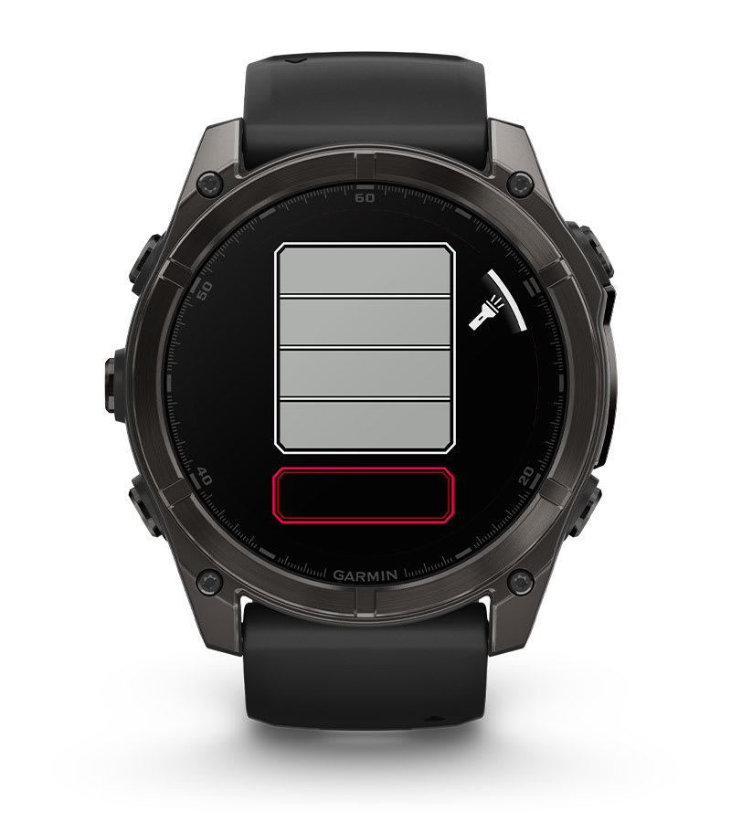Умные часы Garmin Fenix 8, 51 мм, AMOLED, Slate Gray with black silicone band: ВСТРОЕННЫЙ LED-ФОНАРЬ