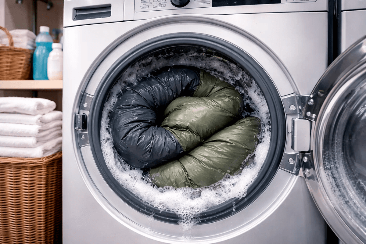 Стирка спального мешка в стиралке