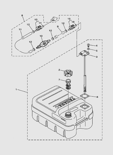 Топливный бак лодочного мотора SEA_PRO T15 и OTH 9,9