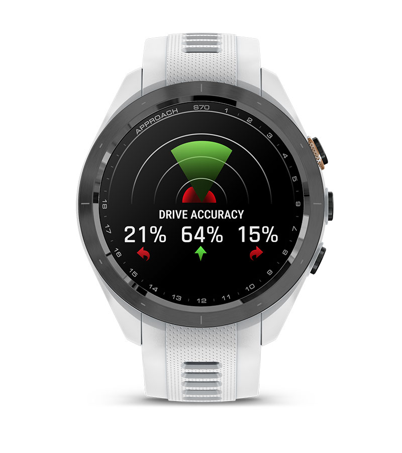 Умные часы Garmin Approach S70 (42 мм) с черным керамическим безелем и серым ремешком: AMOLED-ДИСПЛЕЙ