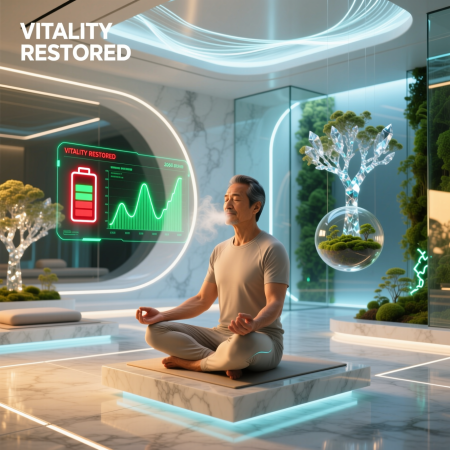 <img src="vital-energy-restoration-2026.jpg" alt="A person visualizing their energy restoration process in a futuristic 2026 wellness setting, showing rising vitality metrics">