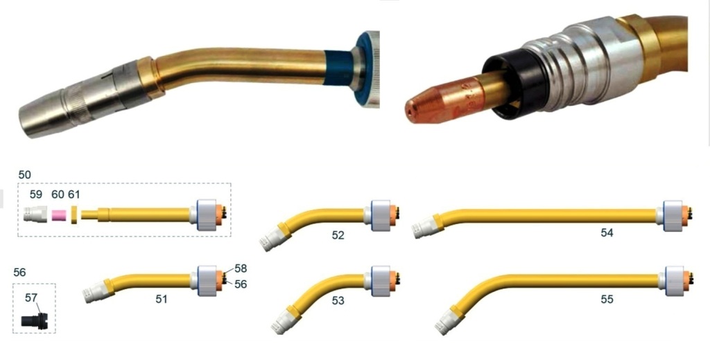 Гусаки для сварочных горелок TBi RM 72G, RM 72W