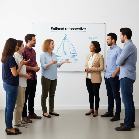 <img src="team-retrospective-facilitation-game.jpg" alt="Team facilitation and retrospective meeting in a business setting">