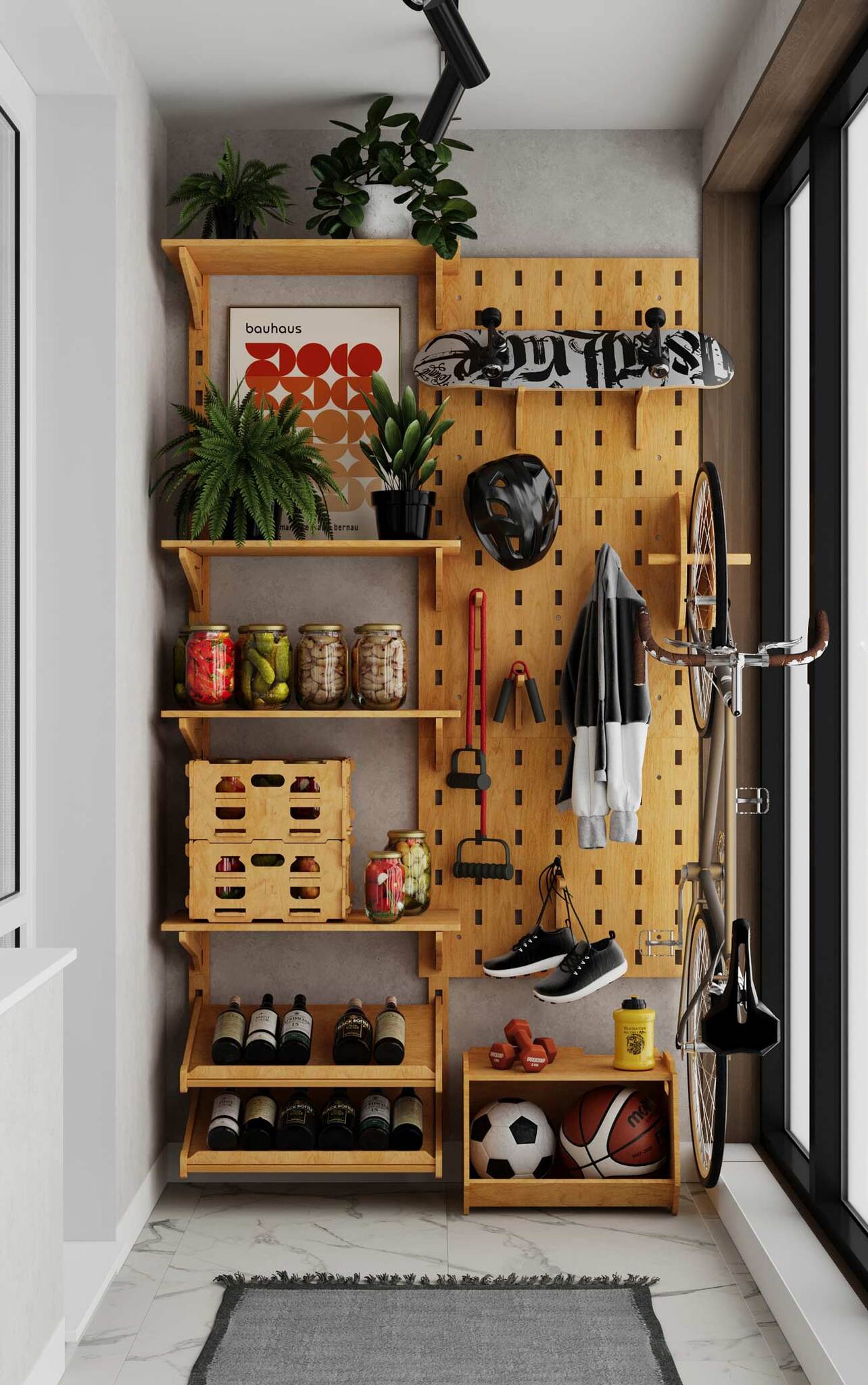 Деревянные стеллажи для гаража