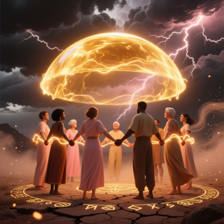 <img src="community-energy-circle.jpg" alt="Glowing circle of people supporting each other in a storm">