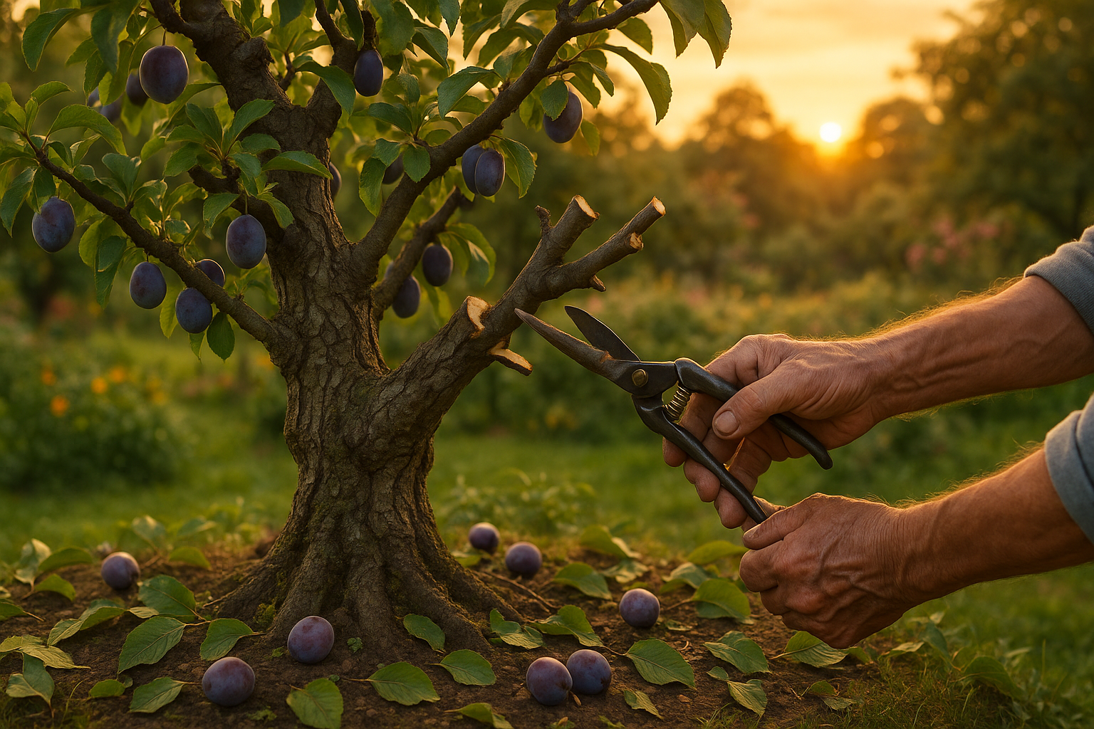 Омолаживающая обрезка старой яблони весной с использованием садового вара для заживления срезов