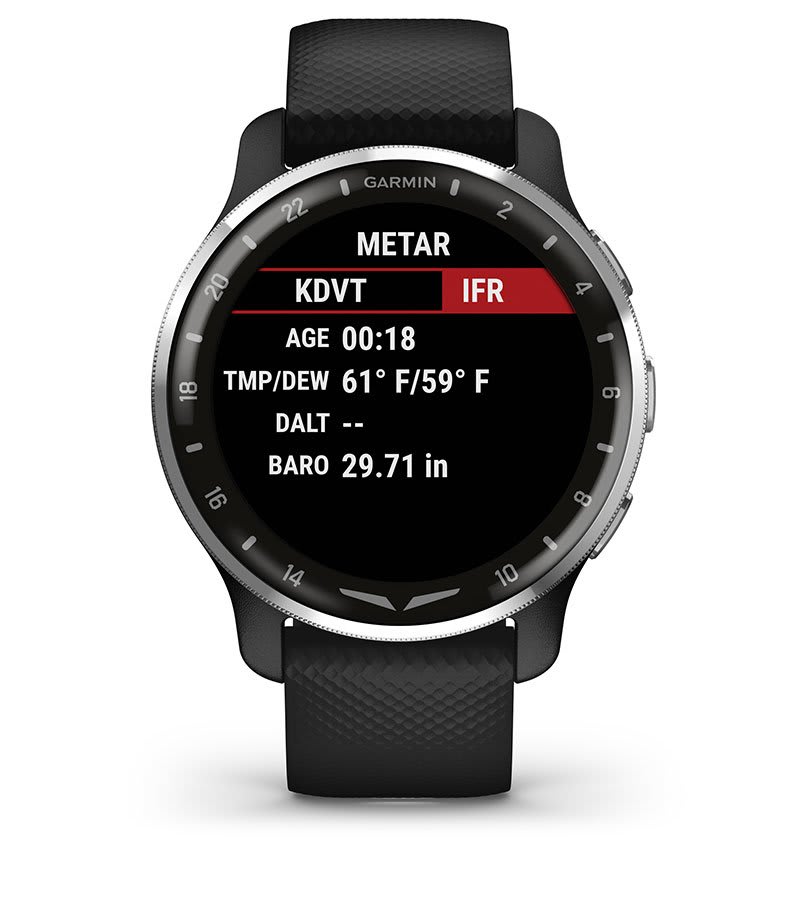 Умные авиационные часы Garmin D2 Air X10 Black: ПОГОДНЫЕ СВОДКИ