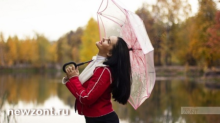 Прозрачный розовый зонт-наоборот umbrellas girls