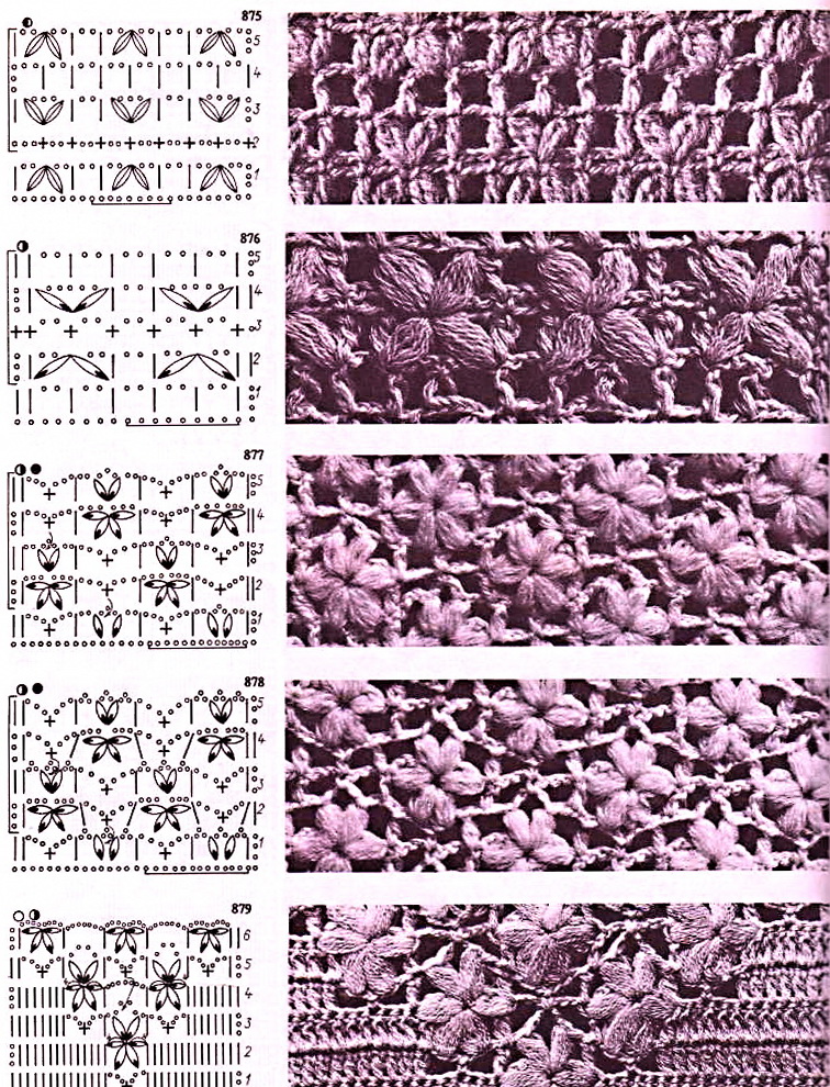 Узоры крючком фото и схемы