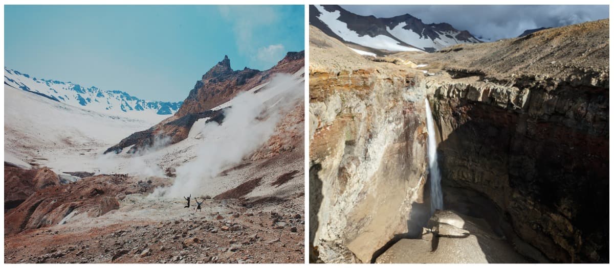 Вулкан Мутновский, водопад Опасный