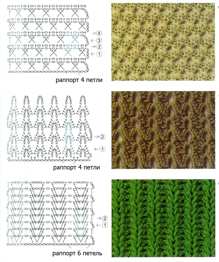Схемы с описанием для вязания крючком