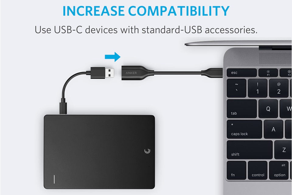 Anker PowerLine USB-C to USB-A 3.1 Gen 1 Female