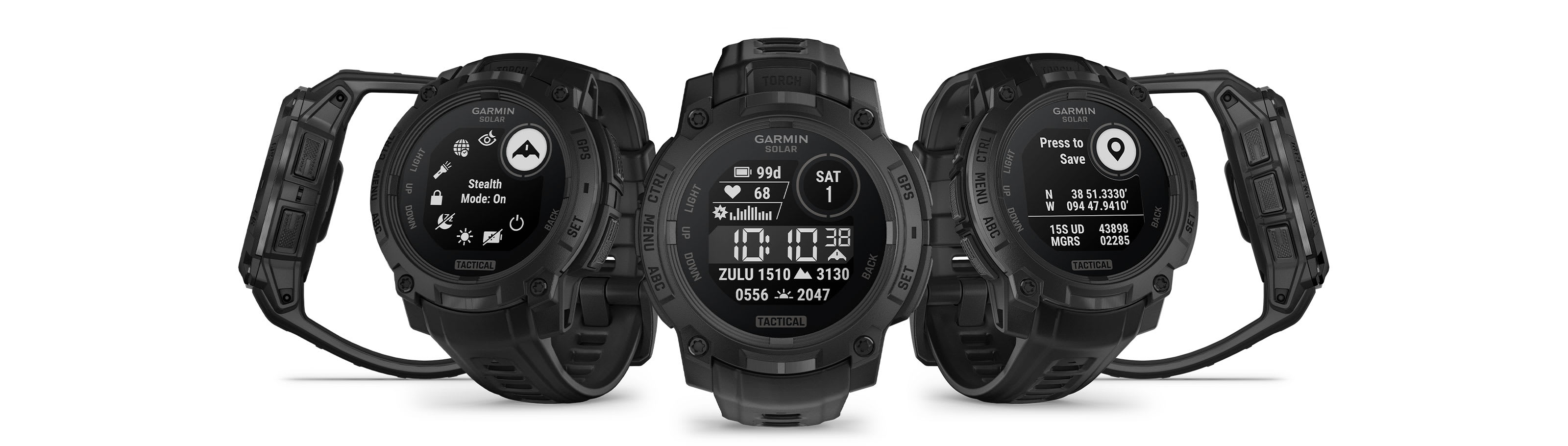 Умные часы Garmin Instinct 3 Solar Tactical 45 mm Black: официальное изображение