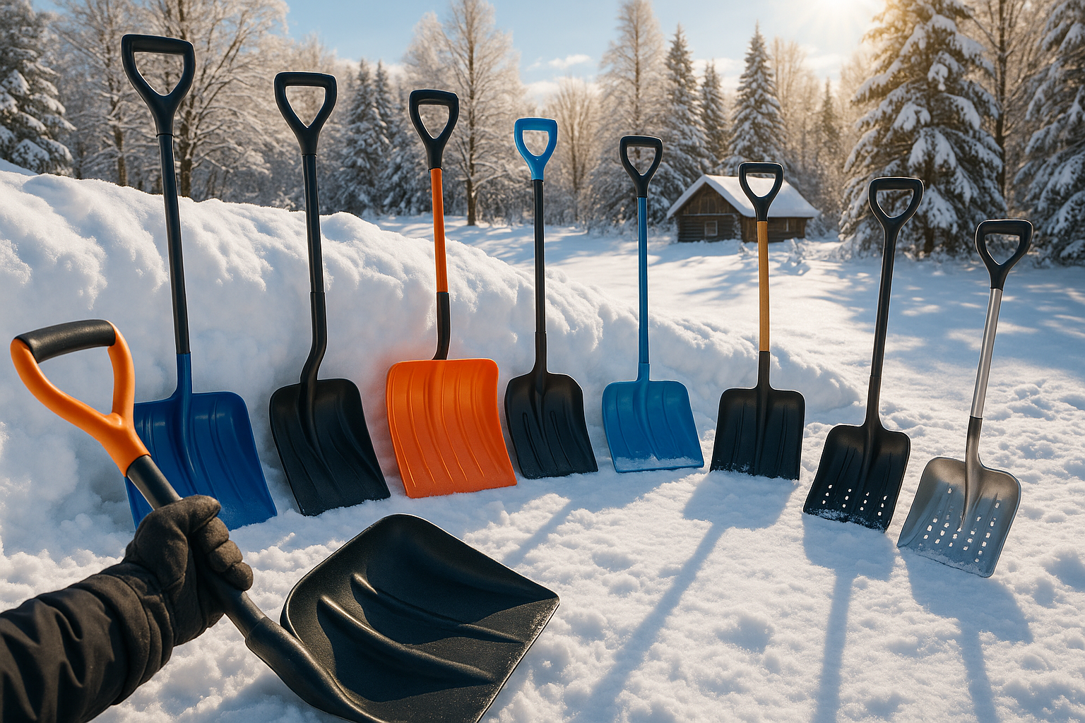 Деревянная снеговая лопата для уборки снега на зимнем дворе