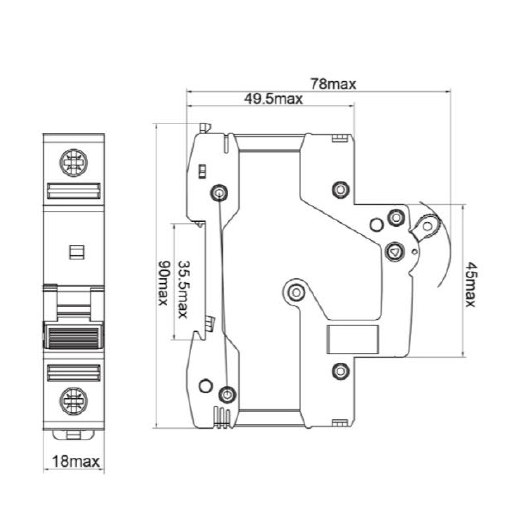 Автоматический выключатель постоянного тока DС Suntree SCB8-125A 1П 250В