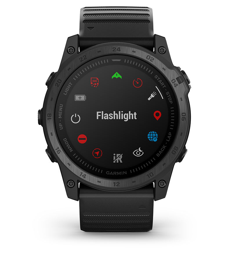Умные часы Garmin Tactix 7 Standard с черным ремешком: ВСТРОЕННЫЙ ЗЕЛЁНЫЙ И БЕЛЫЙ ФОНАРЬ