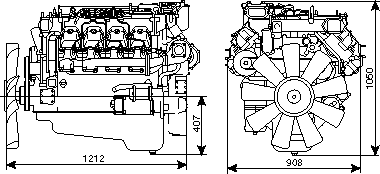Габаритный размер двигатель КАМАЗ 740.50-360