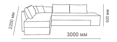 габаритные размеры углового дивана Манчестер