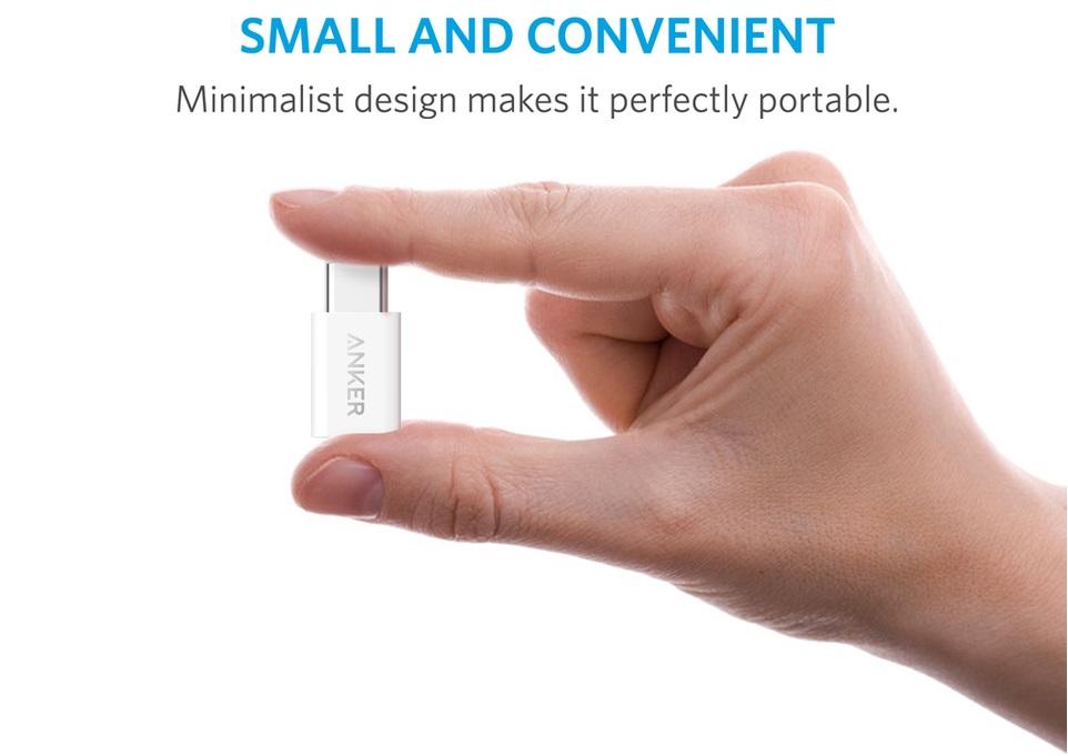 Anker [2-Pack] PowerLine USB-C to Micro USB Female Adapter